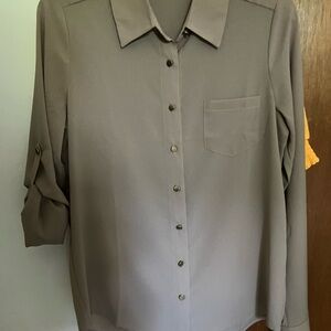 Body Central Charcoal Button-Down Shirt